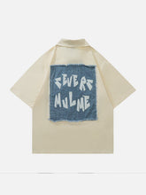 Chemises à manches courtes en denim avec broderie appliquée